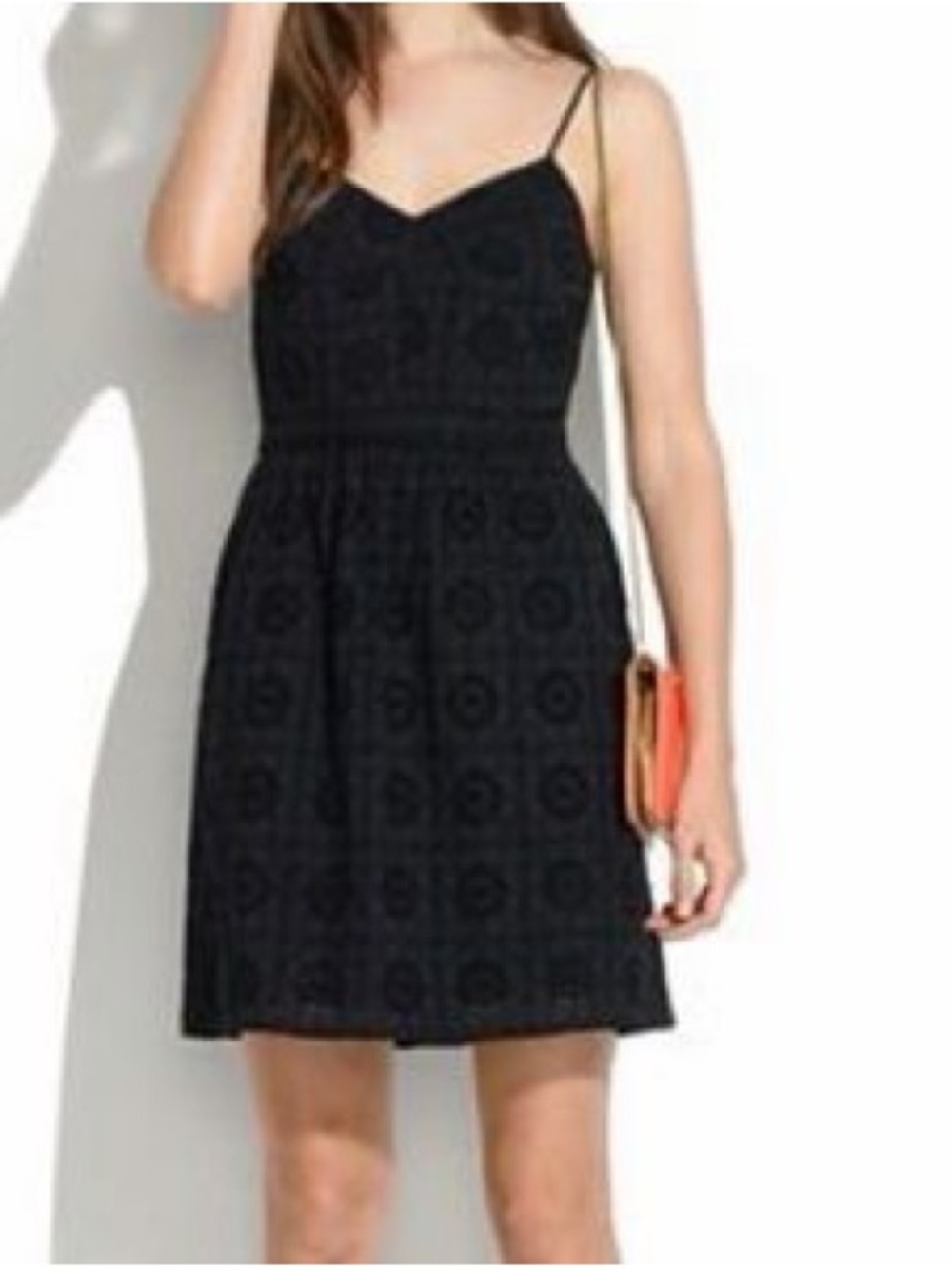 Madewell Women's Black Spaghetti-Strap A-Line Dress